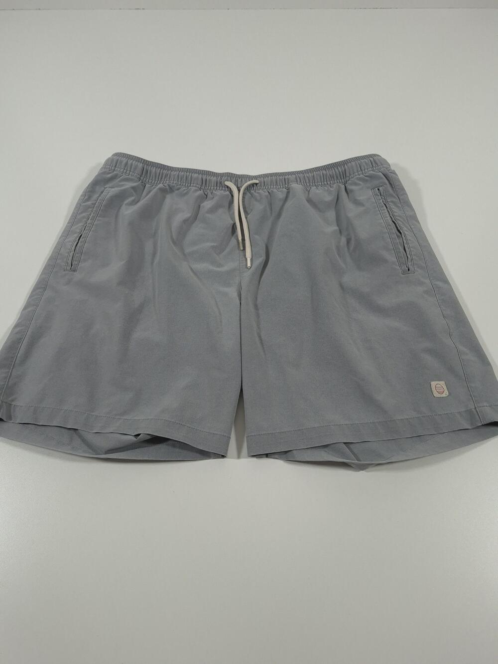Marine Layer Swim Trunks Shorts Mens Large Gray Solid Lined Drawstring Pockets